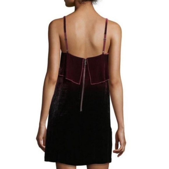 Alice + Olivia Bess Ombre Velvet Sleeveless Slip Dress Size 6 Classic Boho Chic - Picture 2 of 14